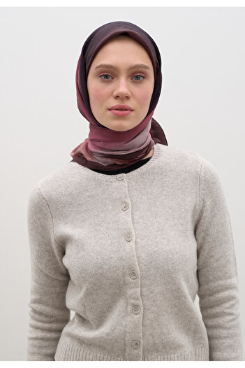 Fresh Ombre Desen Cotton Viscose Scarf Bordo