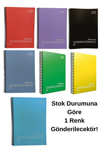 Gıpta Fresco Spiral Plastic Cover A4 Notebook 80 Sheets Lined