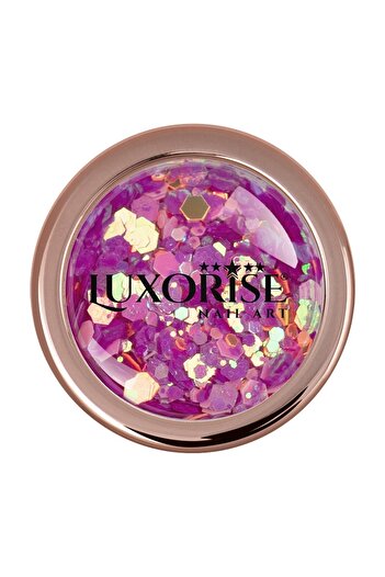 LUXORISE Neon Fluorescent Nail Glitter, Purple