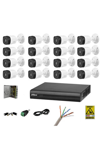DAHUA outdoor surveillance system 16 cameras 2MP, IR 20m, 16-channel DVR, accessories