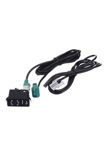 YBA CONTECH Aux in USB adapter cable 12-4 pins compatible with BMW Mini Cooper E81 E90 E60 F10 F06, black