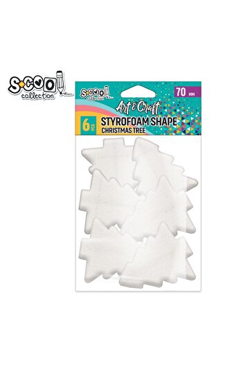 S COOL Craft accessories, Christmas polystyrene trees, 70 mm, 6 pcs/set - S-COOL