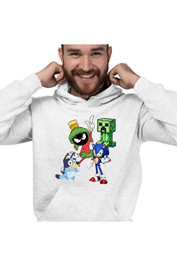 OEM Men's Hoodie Marvin Blue Sonic Creeper Looney Tunes