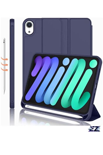 Generic SmartGrist iPad Mini 7 Case 2024 — A17 Pro 8.3" 7th Gen with Pencil Holder, Trifold Stand, Blue
