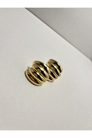 ZARELİA JEWELRY Çelik 3lü görünümlü Vintage Küpe