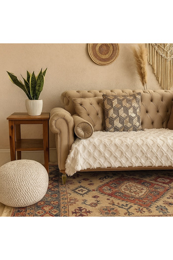 Divanest Special Design Sofa Cover Ecru (for Three-Seater Sofa) (90X210Cm)