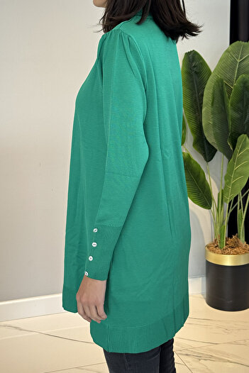 REMSA Button Detailed Knitwear Tunic 34048 Green