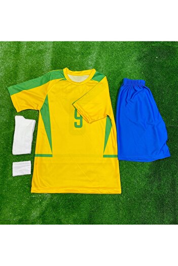 BRIGHTBLUE BREZİLYA RONALDO ÇOCUK FUTBOL FORMASI 4'LÜ SET