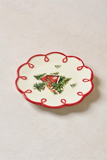 Karaca New Year Yılbaşı Cottage Tatlı Tabağı 14,5 cm