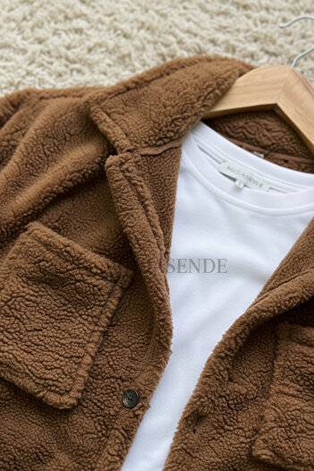 İnsane Minds Men's Pocket Detailed Plush Shirt and Tracksuit Combination