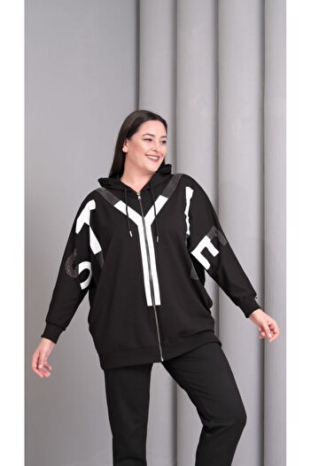 Esina Women's Two Thread Sweatshirt with Front Zipper