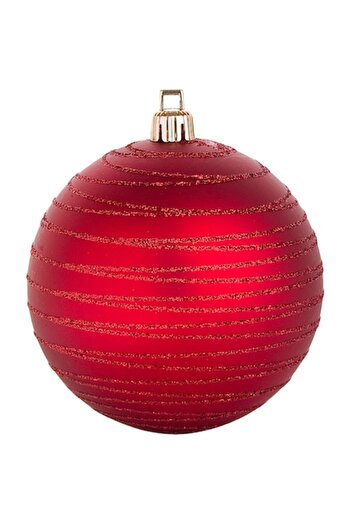 OEM Set of 6 red Christmas tree baubles, 8 cm