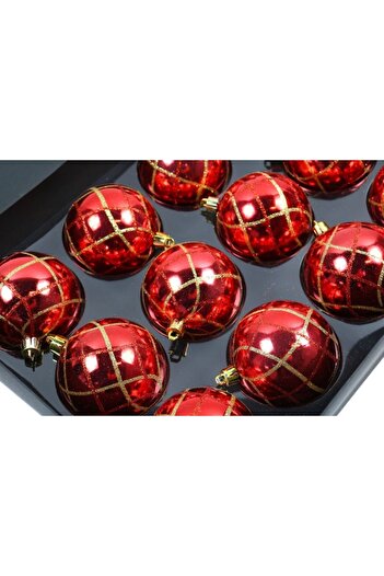 HOFF Christmas baubles, red, 12 pieces