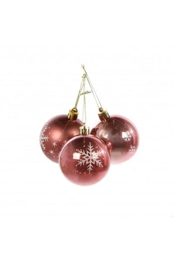OEM Set of 3 Christmas baubles, maroon, 6 cm (SYQC-0119162)