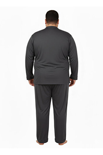 Lukitus Battal Large Size Front Buttoned Cotton Men's Pajama Set