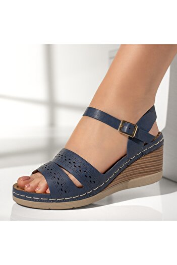 BMoD Women's blue platform sandals with a strap MOD13108