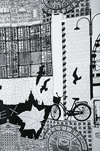 Premier Home Helsinki Shower Curtain Black and White 180X200