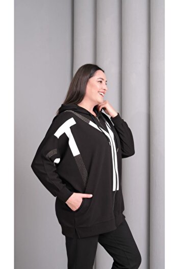 Esina Women's Two Thread Sweatshirt with Front Zipper