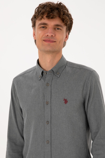 U.S. Polo Assn. Men's Gray Long Sleeve Basic Shirt 50316721-Vr024