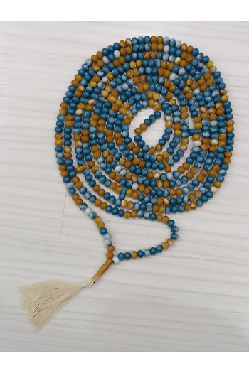 Bayraktar 500 Luxury Tesbi̇h (Prayer Beads) Blue-Mustard Color