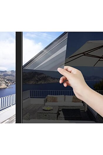 topbazar Reflective Window Protective Film, Interior Mirrored Privacy & Solar Protection, Black, 60x300 cm