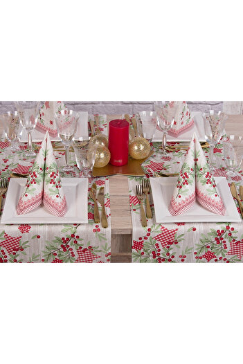 Mank Linclass festive table napkins - Country X-Mas / 40 x 40 cm / 50 pcs