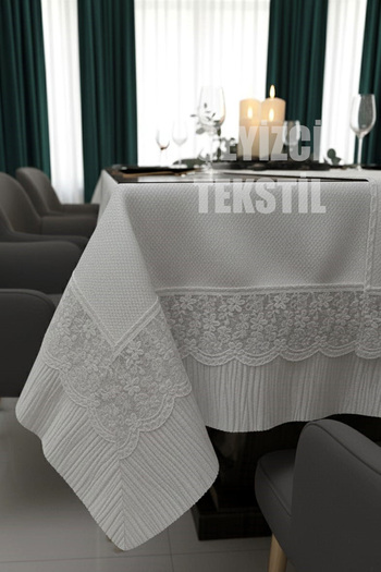 Çt Çeyizci Tekstil Dertsiz Single Tablecloth 160X220Cm |   Lace Dining Tablecloth 160X220Cm Single Table