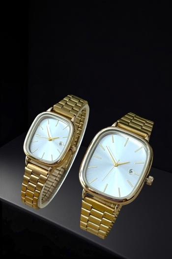 Louis Genessio Infinity Gold/Gold Women's & Men's Lover/Couple Wristwatch
