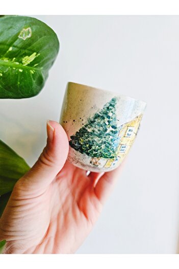 WEBBMODA Handmade Custom Drawing Yellow House Cup