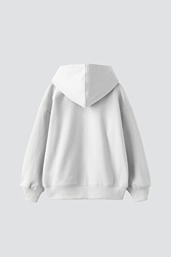 Sekizbiraltı Martini Disco Printed Oversize Unisex White Hoodie