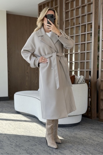 Laluvia Mink Tokyo Long Cashmere Coat - 408021