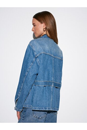 Dilvin 100% Cotton Belted Denim Jacket