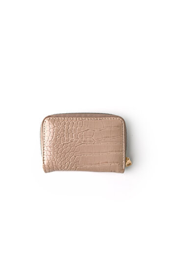Ecrou Croco Leather Str Coin Compartment Handbag Stone