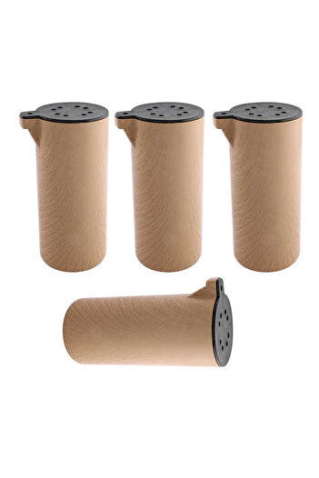Badem10 (4 bucăți) Plastic Terra Cubic Fag Bej 15 cm Mobilier Canapea Scaun Bază Picior de ridicare Picioare