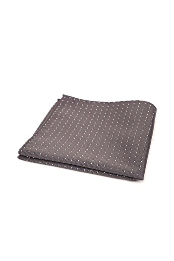 6AM Ceremony Grey pocket square with white polka dot print