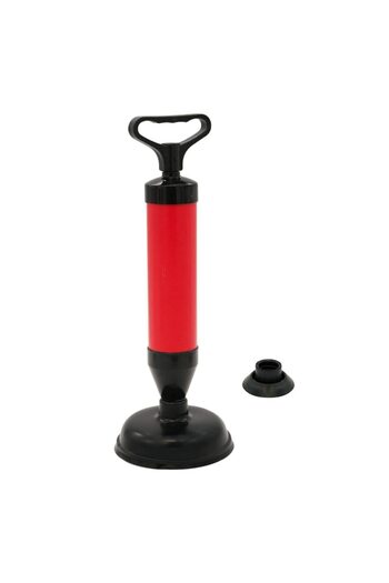 SHOPIENS Plastic Plunger for Unblocking Pipes, Red/Black, Adjustable 37-54 cm, 60°C Resistant