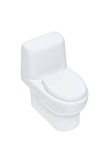 SHOPIENS Plastic Toilet Bowl–Shaped Pencil Sharpener, White