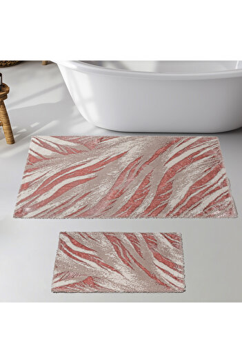 Schafer Home Alora 2-Pack Cotton Fluffy Bath Mat-Powder