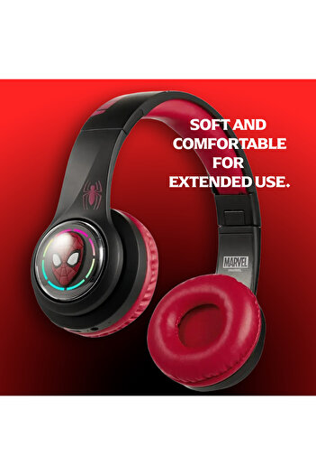 SMD-Volkano Marvel Spiderman Kids 3D Wireless Bluetooth Stereo Headphones | 10 Hour Playtime | Foldable Headset