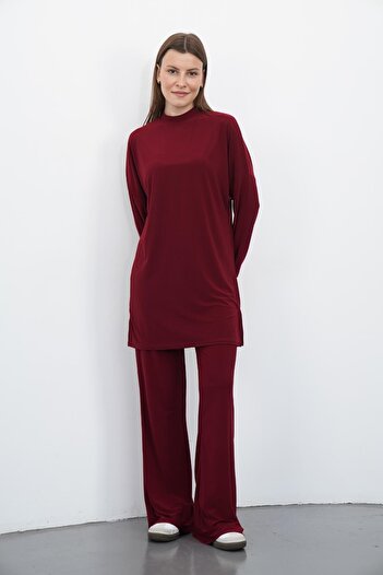 penyebizden Sandy Pants&Tunic Set-Burgundy