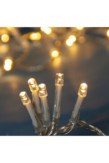 SHOPIENS Curtain LED Light String, 360 LEDs, 5 m, Warm White, Programs, Transparent Cable, Indoor/Outdoor