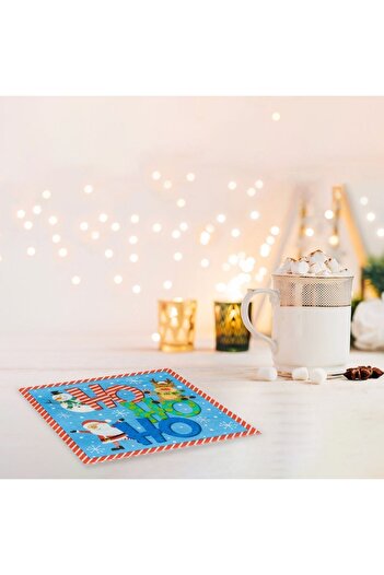 SHOPIENS Nodron Christmas Table Napkins, 33x33 cm, Set of 20, Multicolor, 2-ply