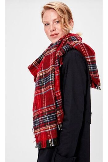 CHARMLUCKY Red Checked Scarf
