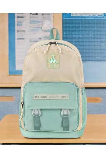 KY Green Multi-Compartment Orthopedic Water-Repellent Water Bottle Compartment Sports Travel Middle School High School Daily School Backpack