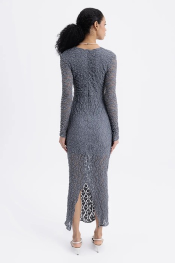 EsEs Boutique GRİ DANTEL MAKSİ ELBİSE