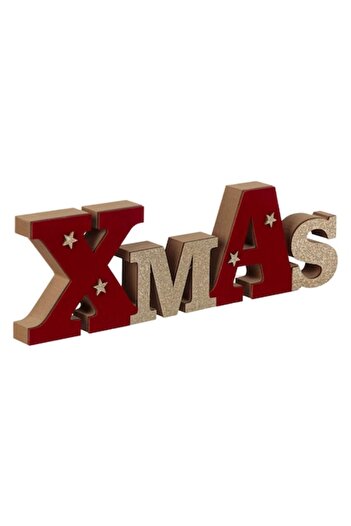 SHOPIENS Jumbo Xmas Wooden Christmas Decoration, Red, 38 cm