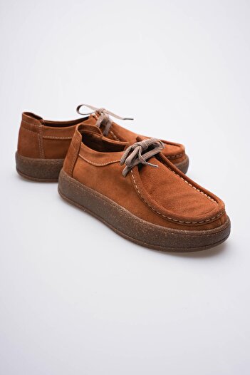 Mubiano Women's Genuine Suede Loafer Comfort Sole Casual Shoes Tan Misley