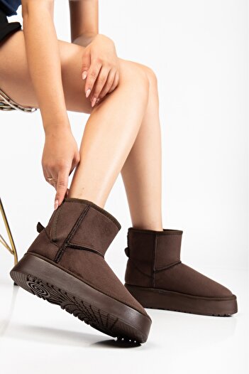 MODA MHS ΓΥΝΑΙΚΕΙΑ ΜΙΝΙ ΜΠΟΤΕΣ NUBUCK ΜΕ ΦΑΝΕΛΑ ΕΣΩΤΕΡΙΚΑ ΨΗΛΗ ΣΟΛΑ U-K