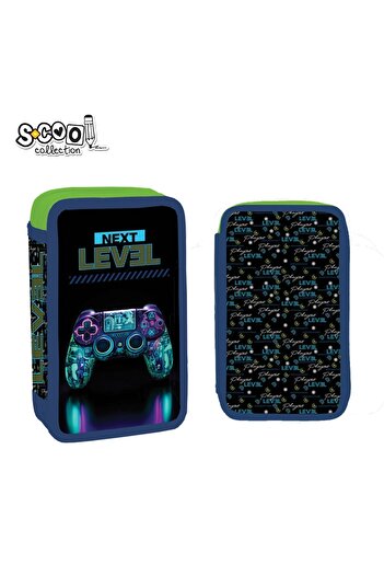 S COOL Equipped pencil case, 2 zips, 29 pieces, NEXT LEVEL - S-COOL