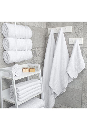 DAVEZA Set of 2 Premium Daveza Towels, 600 GSM, 100% Turkish Cotton, White Color